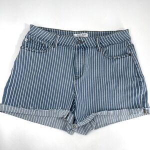 JUDY BLUE plus women's denim shorts size 1XL Stripe Blue and White